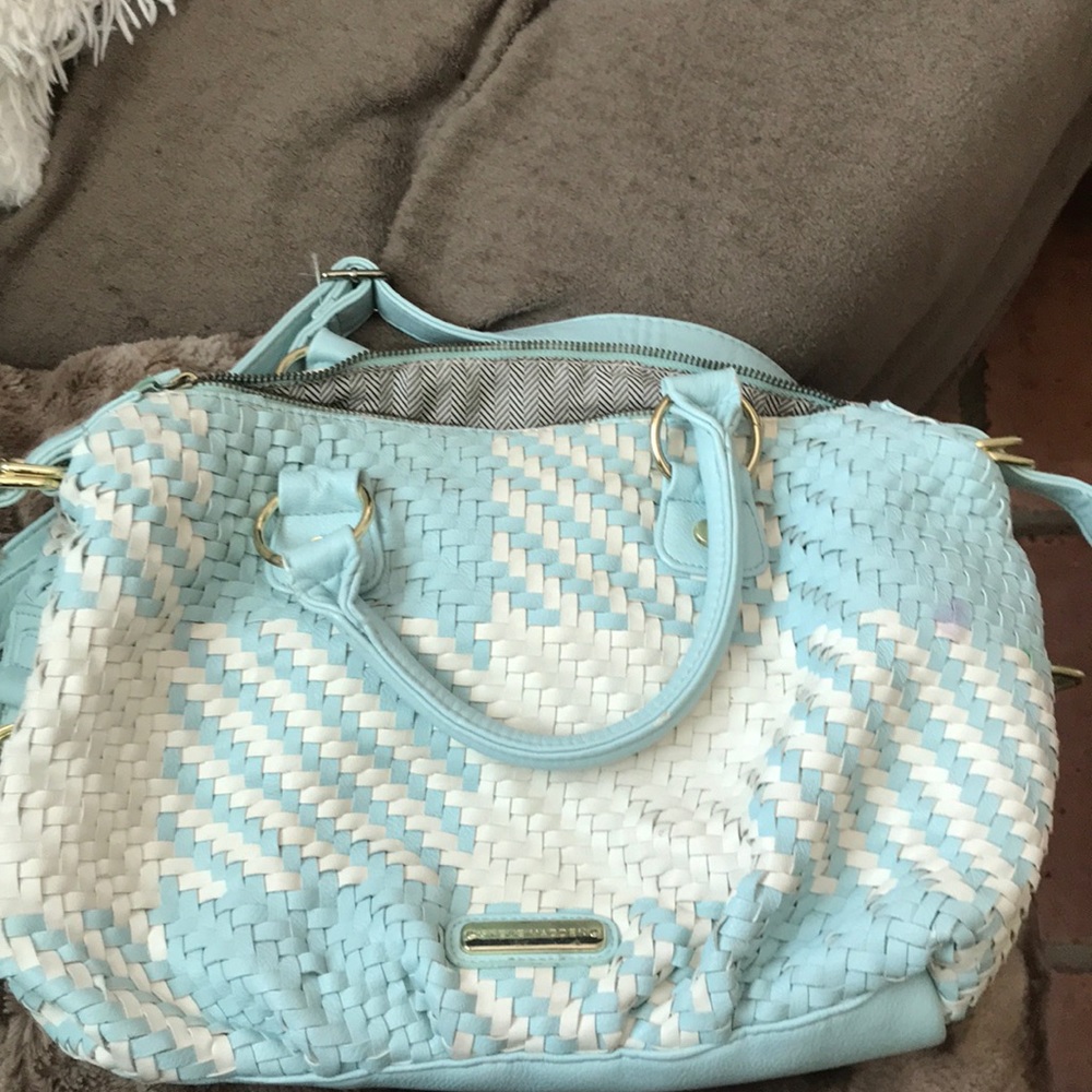 Steve madden white and Tiffany blue purse